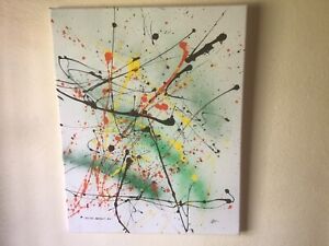 ORIGINAL ABSTRACT-MIXED MEDIA ON CANVAS-BY GREG SMITH