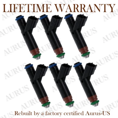 6 inyectores de combustible OEM Ford para Ford Mazda Mercury 2004-2008 3,0 L V6 4L8E-A4A Foto 1 de 4