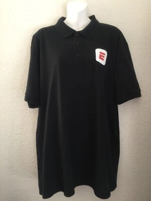 Mens ESPN ESPN+ Black Polo Shirt Short Sleeve * L or XL * New - Image 1 of 4
