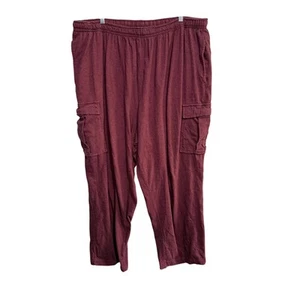 Pantalones de chándal de algodón cargo granate talla king para hombre 3XL salón grande acogedor comodidad informal - Imagen 1 de 8