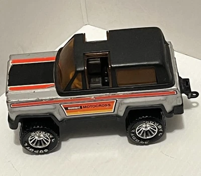 Buddy L стальной/пластиковый Jeep Bronco Серебряный Блейзер 1979 Гонконг Мотокросс - Изображение 1 из 4