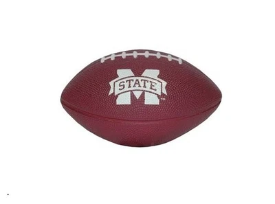 BOLA DE FUTEBOL DE ESPUMA MISSISSIPPI STATE BULLDOGS COM LOGOTIPO ESTADO DE GRANIZO 9" DE COMPRIMENTO - Imagem 1 de 4
