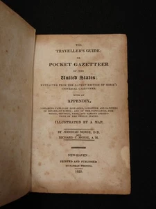 1823 Pocket Gazetter Of The United States with Map Jedidiah Morse Richard Morse - Picture 1 of 24