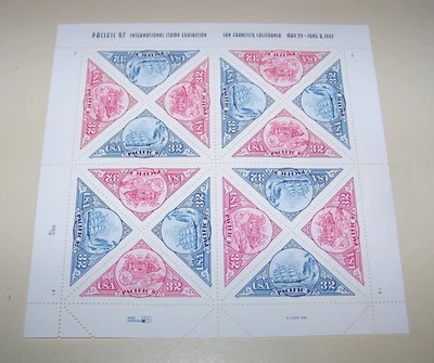 Scott #3130-31, 32c Pacific ’97 Triangles, Sheet of 16, MNH - Image 1 of 3