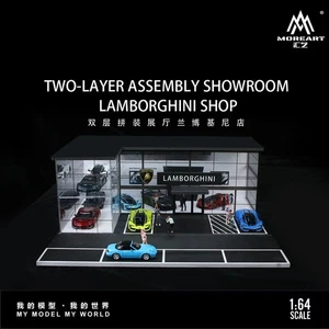 MoreArt 1:64 2-Layer Assembly Lamborghini 4S Showroom - Lighted Scene Model New - Picture 1 of 9