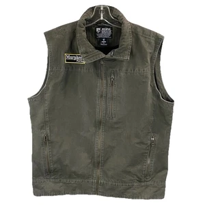 KUHL Green Canvas Vest XL Vintage Patina Dye Cotton Full Zip Fleece Lined - Picture 1 of 17