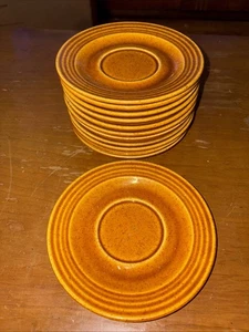 12 Sierra by Sheffield 6” saucers Amber Ebossed Bands - Picture 1 of 5