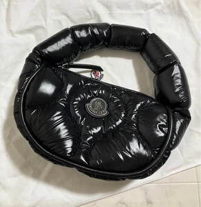 MONCLER Delilah Hobo Handbag Black Quilting Nylon Excellent Authentic Japan Rare - Picture 1 of 7