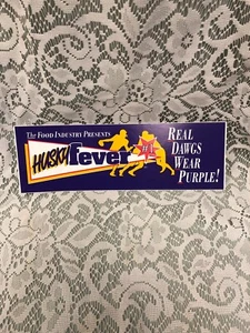 Husky Fever #1 Real Dawgs Wear Purple! Vintage Bumper Sticker - Picture 1 of 4