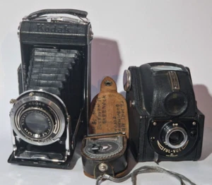 VINTAGE FILM CAMERAS KODAK VOLLENDA 620 & ENSIGN FUL-VUE & LIGHT METRE - Picture 1 of 14