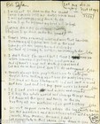BOB DYLAN Signed Lyrics - 