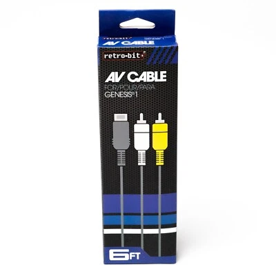 Sega Genesis 1 AV Composite Cable 6' Retro Bit Replacement Cable - Image 1 of 4