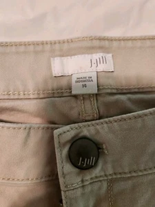 J. Jill Khaki Gr. 14 Stretch Freizeit Hochhaus Flache Hose vorne gerade Bein - Bild 1 von 5