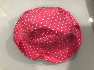NIÑA PEQUEÑA ROSA BLANCO LUNARES ALA ANCHA FLOPPY SOMBRERO PARA EL SOL (M) - Imagen 1 de 3