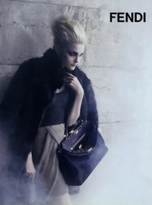 2009 Fendi Jessica Stam Furs Fur coat jacket 3-page MAGAZINE AD - Picture 1 of 2