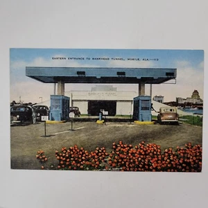 Eastern Entrance Bankhead Tunnel Mobile AL The Mobile River Postcard Opened 1941 - Picture 1 of 6