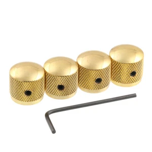 4x Meta Knob Volume Tone Control Knobs for Bass Guitar Screw Type Gold - Picture 1 of 6