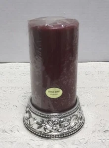 WALLACE SILVERSMITH BAROQUE SILVERPLATE CANDLE HOLDER & ‘VINTAGE BERRY’ CANDLE - Imagen 1 de 12