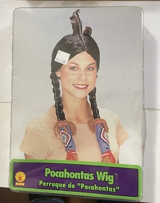 DELUXE Adult Pocahontas Native American Wig with Feather Costume Accessory - Image 1 of 2