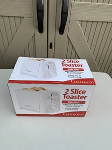 Continental Electric 2-Slice Wide Slot Toaster, White, New, Fast Shipping - Picture 1 of 1