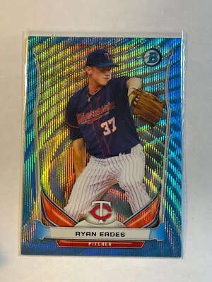 Ryan Eades 2014 Bowman Chrome Prospect Blue Wave Refractor BCP8 Twins Rookie - Image 1 of 2