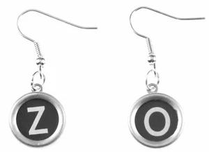 Letters Earrings Typewriter Sz Abc Name Initials Q+ Wunschbuchstabe - Picture 1 of 7