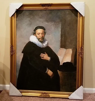 Portrait of Johanne W. Rembrandt Oil Painting reproduction -with Frame No 1 - Image 1 of 4