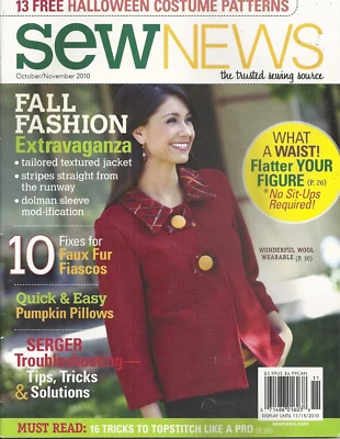 SEW NEWS the trusted sewing source MAGAZINE OCTOBER/NOVEMBER ISSUE 319 ©2010 - Image 1 of 4