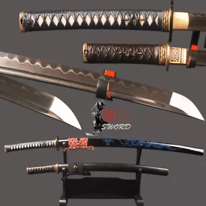 Juego de Espadas Samurai Japonesas Wakizashi + Katana 1095 Acero al Carbono Arcilla Endurecida - Imagen 1 de 12