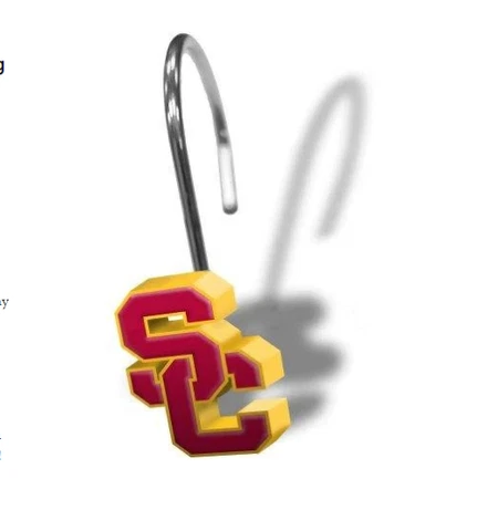 NEW!  University of Southern California USC Trojans Shower Curtain Rings Qty 12 Cover