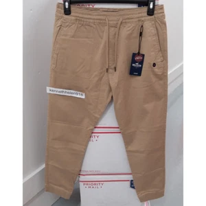 HOLLISTER ADVANCED STRETCH TWILL JOGGER PANTS LIGHT KHAKI MENS SIZE LARGE - Picture 1 of 7