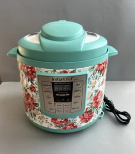 Pioneer Woman Instant Pot IP-Lux60 Vintage Floral Aqua Teal 6QT. Pressure Cooker - Picture 1 of 6