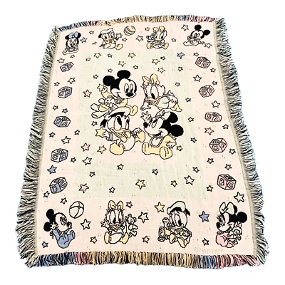 Manta de Colección Disney Bebés Tapiz Tejido Bebé Mickey Minnie Donald Daisy Foto 1 de 4
