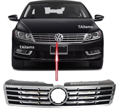 REJILLA SUPERIOR PRINCIPAL CENTRAL DELANTERA CROMADA PARA VW CC 2012-2017 SIN EMBLEMA Foto 1 de 4