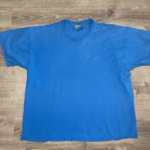 Vintage Y2K Nike Mini Swoosh Short Sleeve T-Shirt Tee Herren Gr. XL Blau - Bild 1 von 4