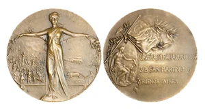 O969, Argentina, 1910 Medalla Br, 100 Aniversario de la Liberación, Tren, Ferrocarril - Imagen 1 de 7