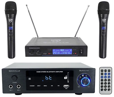 Rockville BLUAMP 150 Home Stereo Bluetooth Amplifier w/Optical/RCA+Wireless Mic - Image 1 of 4