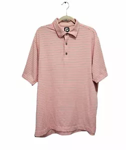 FootJoy Polo Golf Uomo Manica Corta Righe Elasticizzata Taglia XL Grigio Corallo - Foto 1 di 5