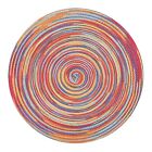 Woven Placemat Set of 6 Round Braided Table Mats 30cm Diameter Cotton Yarn