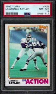 PSA 8 - 1982 Topps #435 Lawrence Taylor IN ACTION New York Giants HOF - Picture 1 of 3