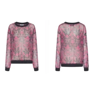One Teaspoon Kaleidoscope Crew Long Sleeve Top in Pink Prism XX-Large MSRP $119 - Picture 1 of 6