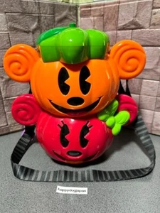 Tokyo Disney Resort POPCORN BUCKET Halloween Pumpkin Mickey & Minnie From JAPAN - Picture 1 of 13