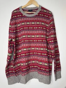 Brooks Brothers Merino Wool Blend Sweater MEN's Fairisle Snowflake XXL Holiday - Picture 1 of 8