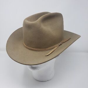 Vintage John B Stetson 3X Beaver XXX Rancher Mens Cowboy Hat 7 1/8 - 7 1/4