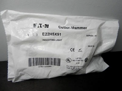 Eaton Cutler Hammer E22H5X91 22,5 mm 120 Vac blanco indicador luz piloto lámpara Foto 1 de 4