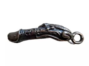 Vintage Bronze Paladkik Charm Eidechse auf Penis - Bild 1 von 8
