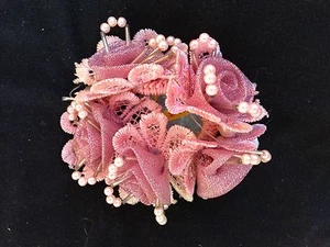 ROSAS ROSAS BRILLANTES BRILLANTES SCRUNCHIE CON CUENTAS - ¡MUY ELEGANTE! ¡MUY ÚNICO! - Imagen 1 de 1