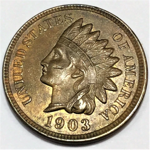 1903 Indian Head Penny Beautiful AU/BU Coin Cover