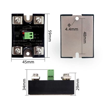 Single Phase Solid State Relay DC Control AC Voltage with Heat Dissipation - Image 1 of 4