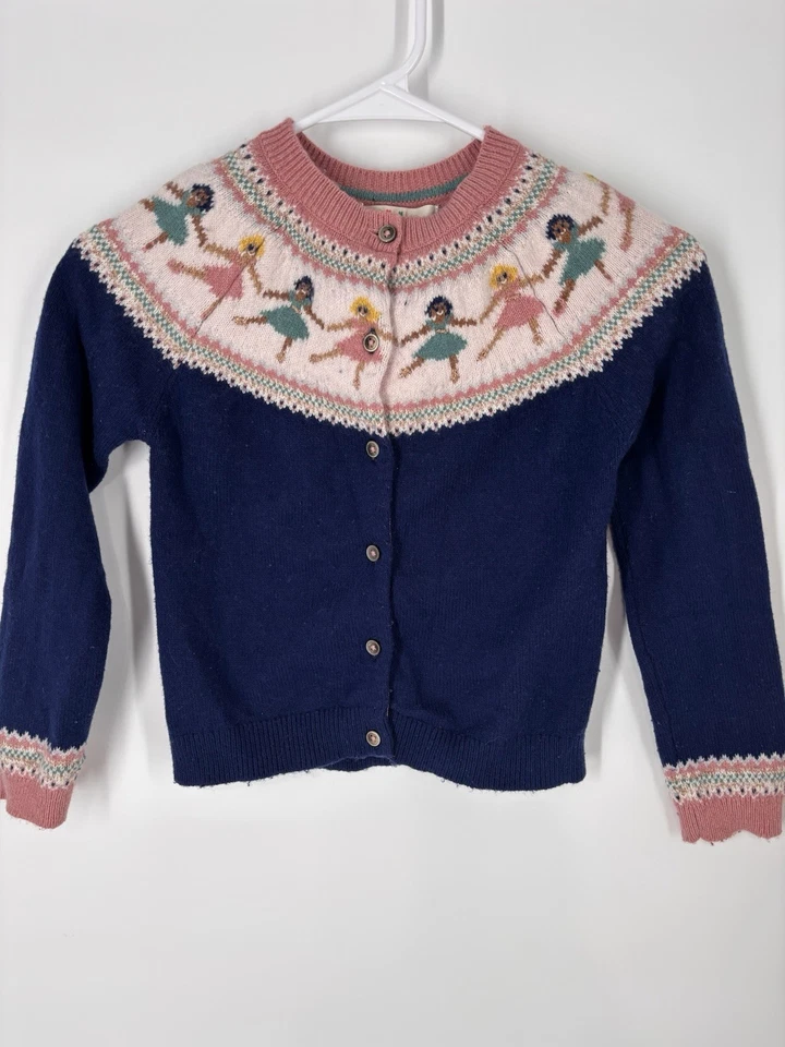 Cárdigan Mini Boden Ballet Navidad Cascanueces Bailarina Isla Feria Talla 7-8 Preppy Foto 1 de 4